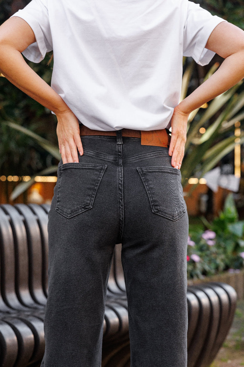 Palazzo Straight High-Rise Jeans Volcanic Grey - Limited Edition