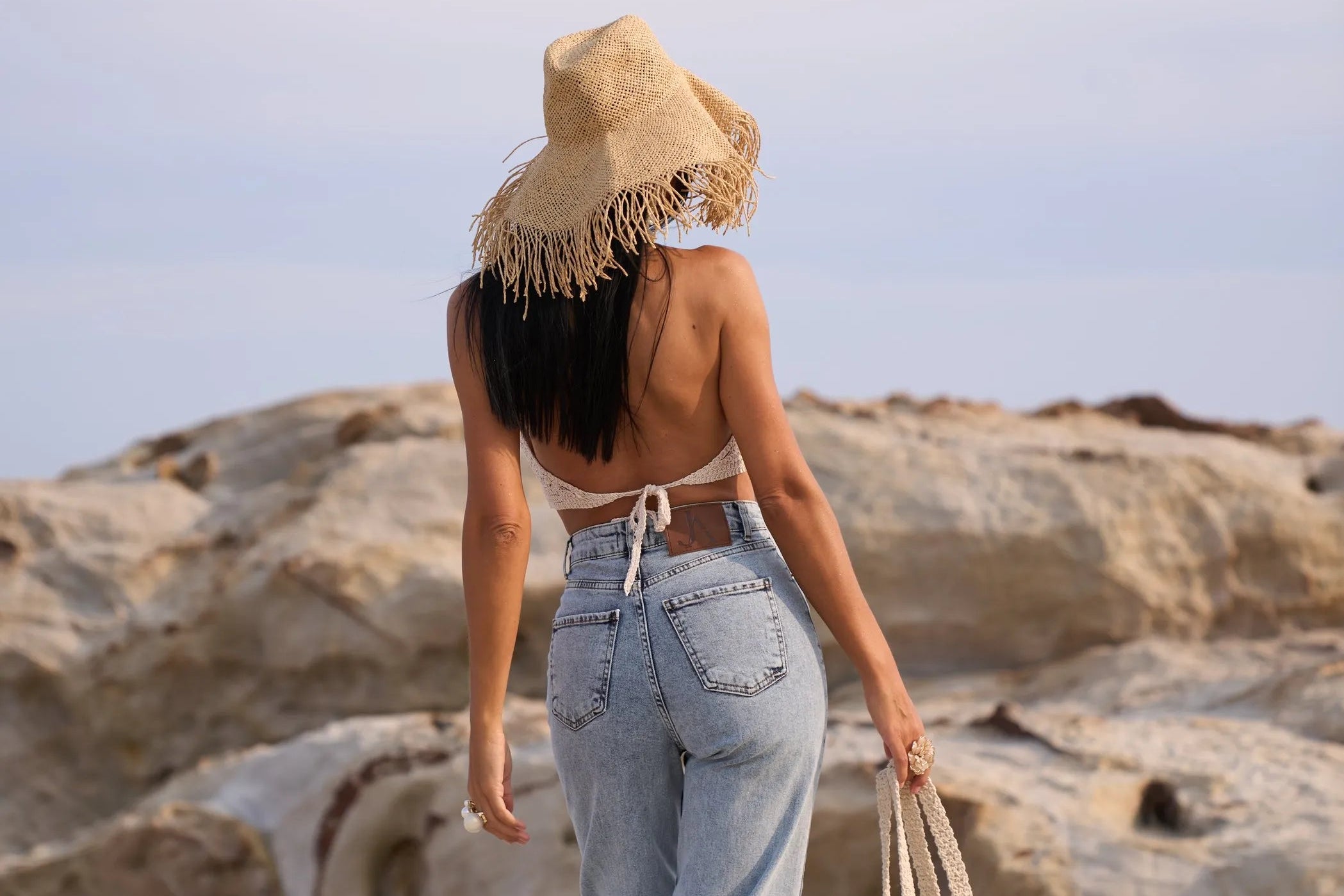 Angelozi wide leg palazzo jeans – campaign image