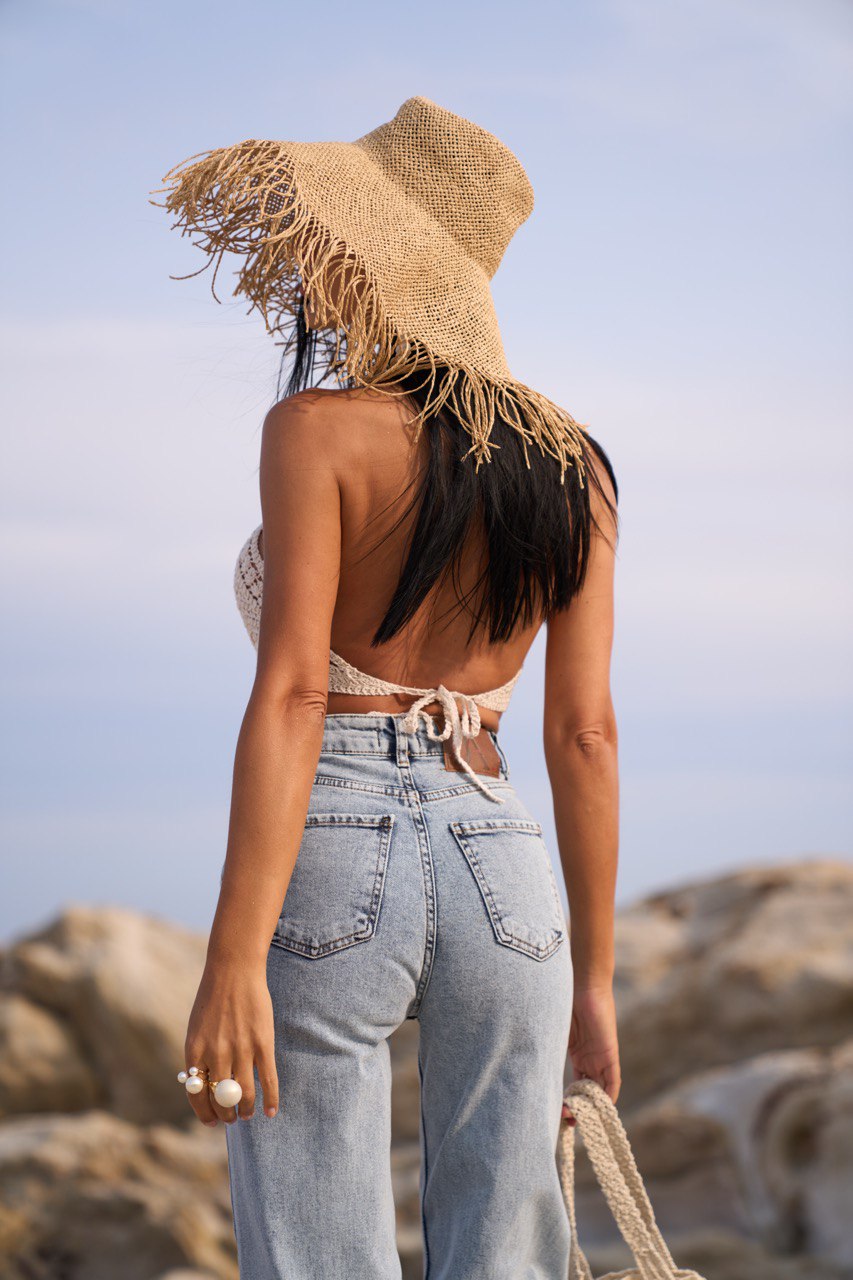 Palazzo Straight High-Rise Jeans Brume Marine  - Limited Edition