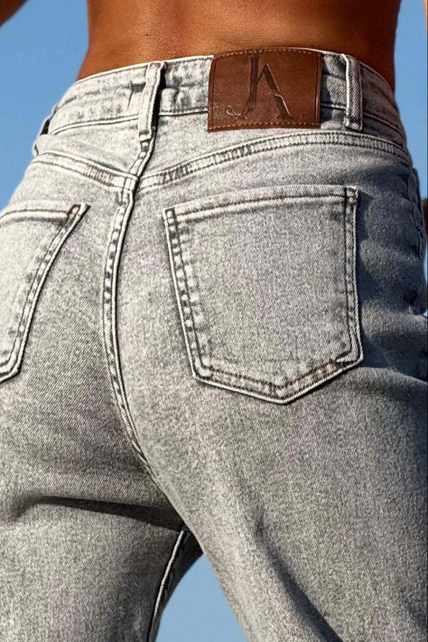 Premium women’s grey palazzo jeans by Angelozi