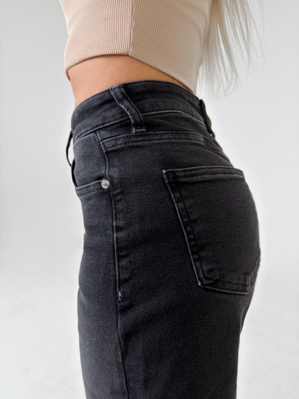 European premium denim brand Angelozi black palazzo jeans