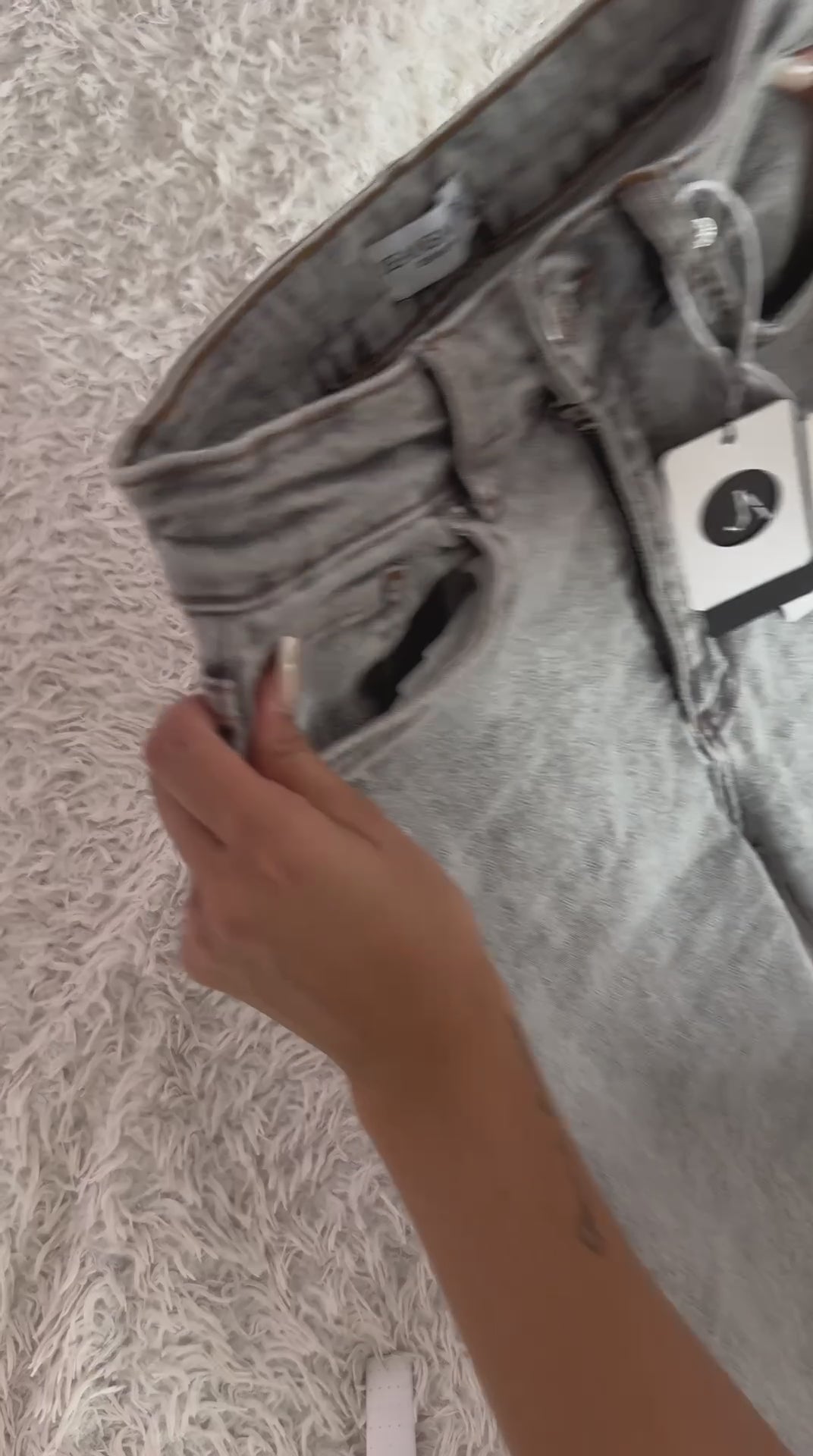 Premium grey palazzo jeans for women, high rise waist